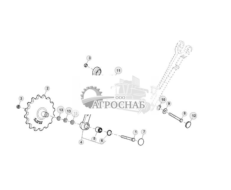 Closing Arm, Spiked Wheel, LH Illustrated (780101 - ) - ST935631 179.jpg